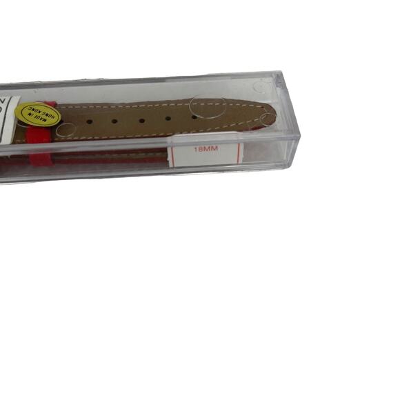 Vintage GUESS Leather Watch Band Strap Replacement Red 18MM New - Picture 3 of 12